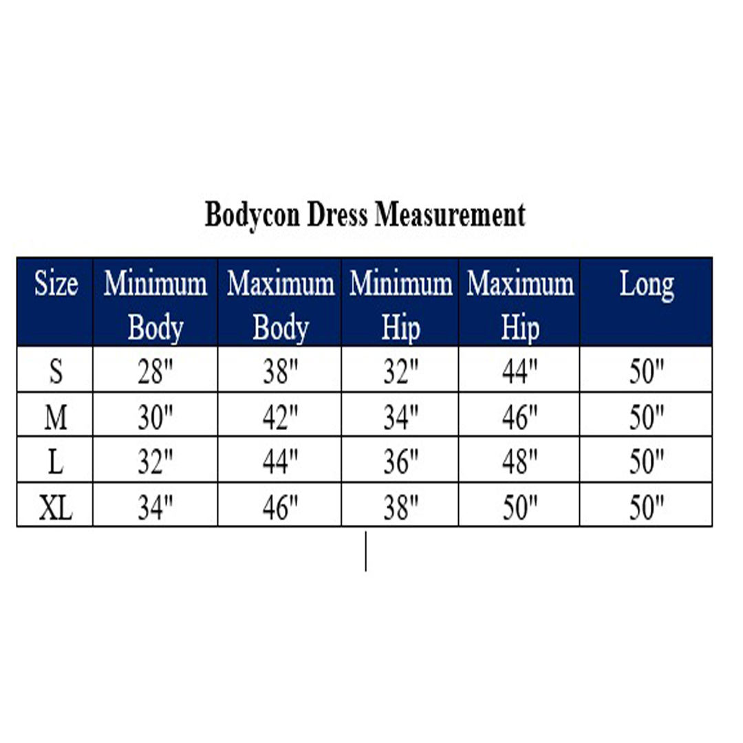 Size chart for Bodycon
